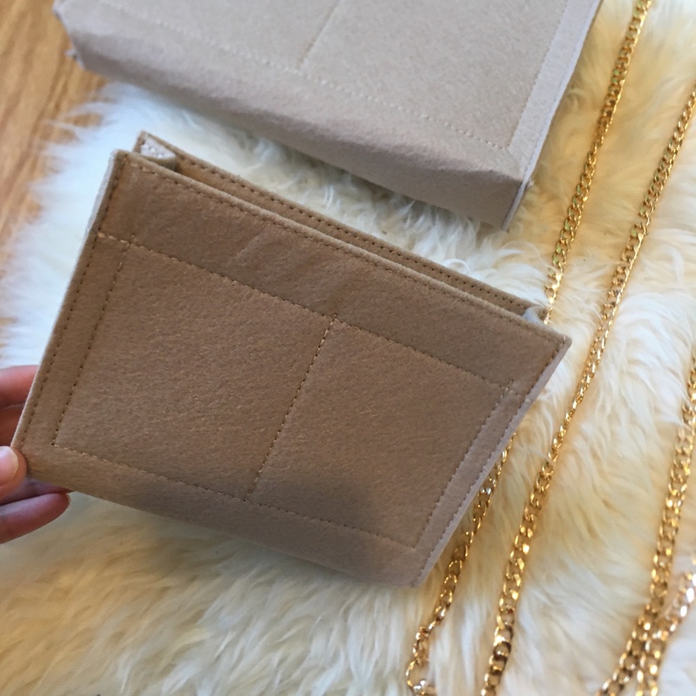 Beige Toiletry pouch 19 cosmetic insert organizer